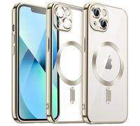 JETech Funda Suave Claro para iPhone 13 6,1 Pulgadas, Lente Cámara Protección Completa, Compatible con MagSafe Carga Inalámbrica, Carcasa TPU Galvanizada Antigolpes (Blanco Estrella)