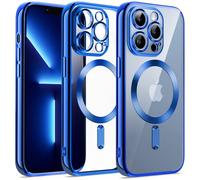 JETech Funda Suave Claro para iPhone 13 Pro 6,1 Pulgadas, Lente Cámara Protección Completa, Compatible con MagSafe Carga Inalámbrica, Carcasa TPU Galvanizada Antigolpes (Azul Oscuro)