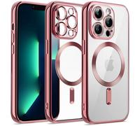 JETech Funda Suave Claro para iPhone 13 Pro 6,1 Pulgadas, Lente Cámara Protección Completa, Compatible con MagSafe Carga Inalámbrica, Carcasa TPU Galvanizada Antigolpes (Rosado)