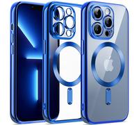 JETech Funda Suave Claro para iPhone 13 Pro MAX 6,7 Pulgadas, Lente Cámara Protección Completa, Compatible con MagSafe Carga Inalámbrica, Carcasa TPU Galvanizada Antigolpes (Azul Oscuro)