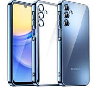 JETech Funda Suave Claro para Samsung Galaxy A15 5G / 4G 6,5 Pulgadas, Protección Completa Lente Cámara, Carcasa Antigolpes Galvanizada TPU (Azul)