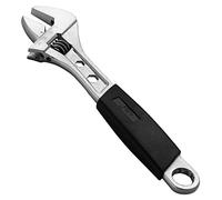 Jetech llave ajustable de agarre suave de 10 pulgadas, forjada, tratada térmicamente, llave inglesa profesional de cambio de tamaño, de grado industrial, con extremo de caja de 12 puntos, métrica