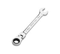 Jetech Llave de engranaje de cabeza flexible de 15 mm, llave de trinquete flexible de grado industrial fabricada con acero de aleación Cr-V forjado tratado térmicamente, llave combinada de trinquete