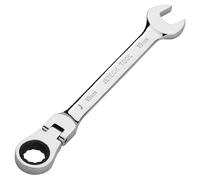 Jetech Llave de engranaje de cabeza flexible de 19 mm, llave combinada de trinquete de cabeza flexible de 12 puntas totalmente pulida, métrico