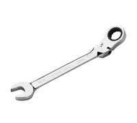 Jetech Llave de engranaje de cabeza flexible de 22 mm, llave combinada de trinquete de cabeza flexible de 12 puntas totalmente pulida, métrico