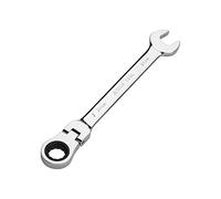 Jetech Llave de engranaje de cabeza flexible de 24 mm, llave combinada de trinquete de cabeza flexible de 12 puntas totalmente pulida, métrico