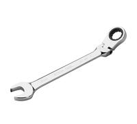 Jetech Llave de engranaje de cabeza flexible de 30 mm, llave combinada de trinquete de cabeza flexible de 12 puntas totalmente pulida, métrico