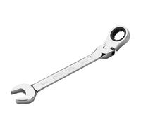 Jetech Llave de engranaje de cabeza flexible de 9 mm, llave combinada de trinquete de cabeza flexible de 12 puntas totalmente pulida, métrico