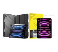 JETech para iPad Pro 11 Pulgadas (2022/2021/2020/2018 Modelo) Funda Clara Transparente Carcasa Trasera y Protector de Pantalla Lote