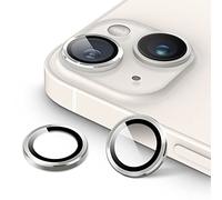 JETech Protector de Lente Cámara para iPhone 14 6,1 Pulgadas y iPhone 14 Plus 6,7 Pulgadas, Cristal Vidrio Templado 9H Individuo Metal, HD Transparente, 1 Juego (Blanco Estrella)