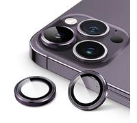 JETech Protector de Lente Cámara para iPhone 14 Pro 6,1 Pulgadas y iPhone 14 Pro Max 6,7 Pulgadas, Vidrio Templado 9H, 1 Juego (Morado Oscuro)