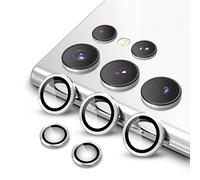 JETech Protector de Lente de Cámara para Samsung Galaxy S22 Ultra 5G 6,8 Pulgadas, HD Cristal Vidrio Templado 9H Individuo Metal Aluminio, Marco de Instalación Fácil, 1 Juego (Phantom White)