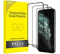 JETech Protector de Pantalla Cobertura Completo para iPhone 11 Pro/iPhone X/iPhone XS 5,8 Pulgadas, Borde Negro, Cristal Vidrio Templado 9H Amigable para Funda, HD Transparente, 3 Unidades