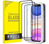 JETech Protector de Pantalla Cobertura Completo para iPhone 11/XR 6,1 Pulgadas, Borde Negro, Mica de Cristal Vidrio Templado, con Herramienta de Instalación, HD Transparente, 3 Unidades
