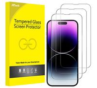 JETech Protector de Pantalla Cobertura Completo para iPhone 14 Pro 6,1 Pulgadas, Cristal Vidrio Templado 9H Amigable para Funda, HD Transparente, 3 Unidades
