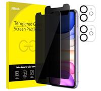 JETech Protector de Pantalla de Privacidad y Protector de Lente de Cámara Compatible con iPhone 11 6,1 Pulgadas, Anti Espía Cristal Vidrio Templado Antiespia, 2 Paquetes Cada Uno