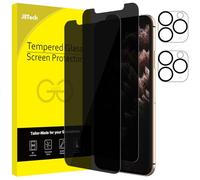JETech Protector de Pantalla de Privacidad y Protector de Lente de Cámara Compatible con iPhone 11 Pro Max 6,5 Pulgadas, Anti Espía Cristal Vidrio Templado Antiespia, 2 Paquetes Cada Uno