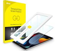 JETech Protector de Pantalla Instalación con Una Toque para iPad 10,2 Pulgadas (9.ª/8.ª/7.ª Generación, 2021/2020/2019), Cristal Vidrio Templado, Auto Alineación Herramienta Kit, HD Transparente