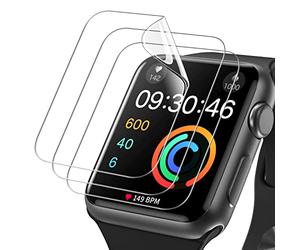 JETech Protector de Pantalla para Apple Watch Series 3/2/1 38mm, Película de TPU Flexible, Anti-Arañazos HD Transparente, 3 Unidades