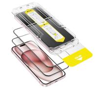 JETech Protector de Pantalla para iPhone 15 6,1 Pulgadas, Instalación Súper Fácil en 10 Segundos, Cristal Vidrio Templado Sin Burbujas, Amigable para Funda, HD Clara, 2 Unidades