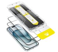 JETech Protector de Pantalla para iPhone 15 Plus 6,7 Pulgadas, Instalación Súper Fácil en 10 Segundos, Cristal Vidrio Templado Sin Burbujas, Amigable para Funda, HD Clara, 2 Unidades