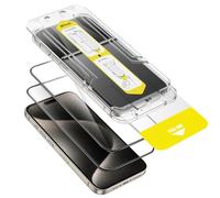 JETech Protector de Pantalla para iPhone 15 Pro Max 6,7 Pulgadas, Instalación Súper Fácil en 10 Segundos, Cristal Vidrio Templado Sin Burbujas, Amigable para Funda, HD Clara, 2 Unidades