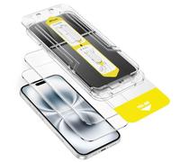 JETech Protector de Pantalla para iPhone 16 6,1 Pulgadas, Instalación Súper Fácil en 10 Segundos, Cristal Vidrio Templado Sin Burbujas, Amigable para Funda, HD Clara, 2 Unidades
