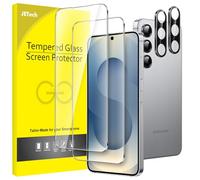 JETech Protector de Pantalla para Samsung Galaxy S25 5G con Protector de Lente Cámara, Cristal Vidrio Templado, Compatible Huellas Dactilares ID, HD Transparente, 2 Paquetes Cada Uno