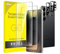 JETech Protector de Pantalla para Samsung Galaxy S25 Ultra 5G con Protector de Lente Cámara, Cristal Vidrio Templado, Compatible Huellas Dactilares ID, HD Transparente, 2 Paquetes Cada Uno