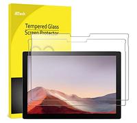 JETech Protector de Pantalla para Surface Pro 7 Plus/Surface Pro 7 12,3 Pulgadas, 9H Cristal Vidrio Templado, Soporte Lápiz para Surface, HD Transparente, 2 Unidades