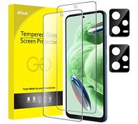 JETech Protector de Pantalla para Xiaomi Redmi Note 12 5G (No para 4G) y Protector Lente Cámara, Cristal Vidrio Templado, HD Transparente, 2 Paquetes Cada Uno