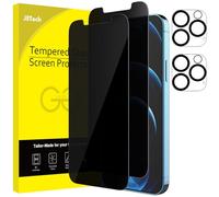 JETech Protector de Pantalla Privacidad para iPhone 12 Pro Max 6,7 Pulgadas y Protector de Lente Cámara, Anti Espía Cristal Vidrio Templado, 2 Paquetes Cada Uno