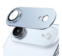 JETech Protector Lente Cámara para iPhone Air, Cobertura Completa 9H Cristal Vidrio Templado Anillo, Placa Metal Mate, Amigable para Funda, 1 Unidad (Azul)