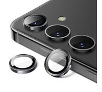 JETech Protector Lente Cámara para Samsung Galaxy S24+ / S24 Plus, Cristal Vidrio Templado 9H Anillo Individual Metal Cover, Bandeja de Fácil Instalación, HD Clara, 1 Juego (Negro Onyx)