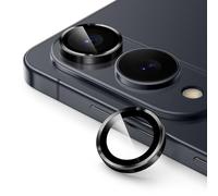 JETech Protector Lente Cámara para Samsung Galaxy S25 Edge, Cristal Vidrio Templado 9H Individual Metal Anillo Cubierta, Bandeja de Fácil Instalación, HD Clara, 1 Juego (Negro)