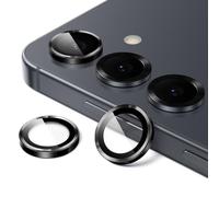JETech Protector Lente Cámara para Samsung Galaxy S25+ / S25 Plus 5G, Cristal Vidrio Templado 9H Anillo Individual Metal Cover, Bandeja de Fácil Instalación, HD Clara, 1 Juego (Negro)
