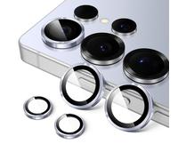 JETech Protector Lente Cámara para Samsung Galaxy S25 Ultra 5G, Cristal Vidrio Templado 9H Anillo Individual Metal Cover, Bandeja de Fácil Instalación, HD Clara, 1 Juego (Titanio Azul)