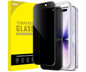 JETech Protector Pantalla de Privacidad para iPhone 17 6,3 Pulgadas, Antiespia Cristal Vidrio Templado con Marco de Instalación Fácil, 2 Unidades