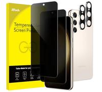 JETech Protector Pantalla de Privacidad para Samsung Galaxy S23 5G 6,1 Pulgadas y Protector de Lente Cámara, Antiespia Vidrio Templado, Compatible Huellas Dactilares ID, 2 Paquetes Cada Uno