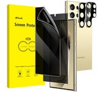 JETech Protector Pantalla de Privacidad para Samsung Galaxy S24 Ultra 5G 6,8 Pulgadas con Protector Lente Cámara, Anti Espía Película TPU Flexible, 2 Paquetes Cada Uno