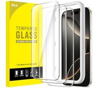JETech Protector Pantalla Inastillable para iPhone New Air 6,6 Pulgadas, Cristal Vidrio Templado 9H+ Grado Militar con Marco de Instalación Fácil, Amigable para Funda, HD Claro, 3 Unidades