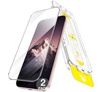 JETech Protector Pantalla para iPhone 15, 2 Unidades | Cristal Vidrio Templado Cobertura Completa, Instalación Súper Fácil en 10 Segundos con Bandeja de Alineación, HD Claro