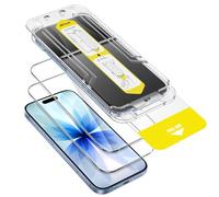 JETech Protector Pantalla para iPhone 17 6,3 Pulgadas, Kit Instalación Súper Fácil en 10 Segundos con Bandeja Alineación Solo Paso, Cristal Vidrio Templado Antihuellas, 2 Unidades