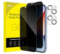JETech Protector Pantalla Privacidad Cobertura Completo para iPhone 14 6,1 Pulgadas, con Protector Lente Cámara, Cristal Vidrio Templado Antiespia, 2 Paquetes Cada Uno