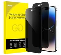 JETech Protector Pantalla Privacidad Cobertura Completo para iPhone 14 Pro 6,1 Pulgadas, Cristal Vidrio Templado Antiespia, Amigable para Funda, 2 Unidades