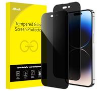JETech Protector Pantalla Privacidad Cobertura Completo para iPhone 14 Pro Max 6,7 Pulgadas, Cristal Vidrio Templado Antiespia, Amigable para Funda, 2 Unidades
