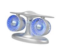 JetEngine-Shaped Double Head Desk Fan - 3000mAh USB-C Rechargeable Portable Aviation Turbine Fan, Quiet 3-Speed High-End Tech Desktop Decoration for Office, Bedroom, RV Camping & Gift for Men