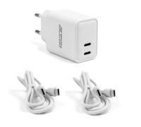 Jetfon Cargador doble USB-C 10 W + 2 cables USB-C (1 m) Cargador doble USB-C 10W: dos dispositivos, una carga rápida y segura