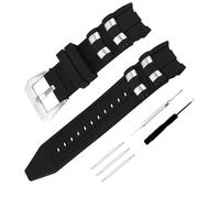JETHENG Correa de goma para hombre compatible con Invicta Pro Diver 6977 6978 6981 de 26 mm para mujer, correa de reloj de silicona impermeable para trabajo al aire libre (inserto plateado)
