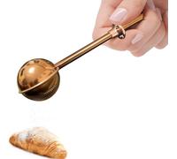 JETKONG Azucarero en polvo dispensador de harina con mango de resorte de acero inoxidable 18/8 para harina de azúcar y especias (marrón)